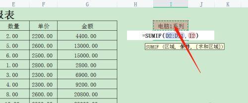 图解sumif函数的使用方法（掌握Excel中sumif函数）