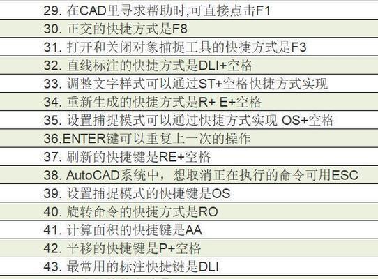 CAD制图快捷键大全常用（提高效率）